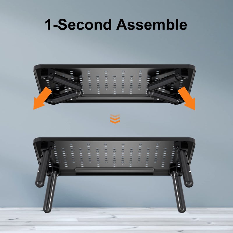 Bracwiser Foldable Monitor Riser Metal Computer Stand for Desk 3 Height Adjustable Laptop Stand with Pen Storage, MST013 - Image 2